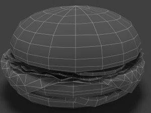 low poly hamburger 3D Model