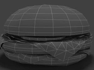 low poly hamburger 3D Model