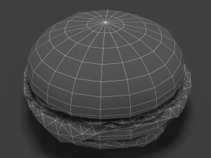 low poly hamburger 3D Model