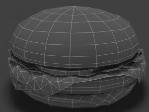 low poly hamburger 3D Model