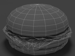 low poly hamburger 3D मॉडल