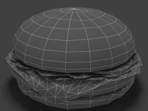low poly hamburger 3D Model