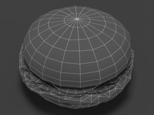low poly hamburger 3D मॉडल