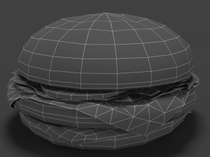 low poly hamburger 3D मॉडल