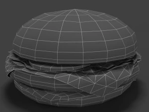 low poly hamburger 3D Model