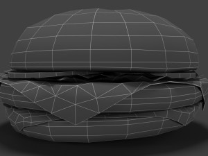 low poly hamburger 3D मॉडल