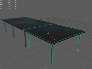 low poly office table 3D Model