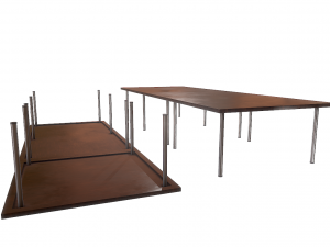 low poly office table 3D मॉडल