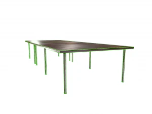 low poly office table 3D Model