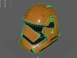 star wars stormtrooper helmet - yellow steel 3D Модель