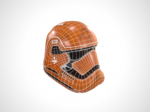 star wars stormtrooper helmet - yellow steel 3D Модель