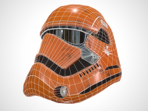 star wars stormtrooper helmet - yellow steel 3D Модель