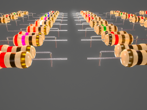 set of resistors Model 3D