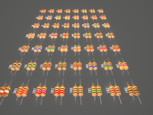set of resistors Model 3D