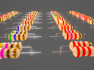set of resistors Model 3D