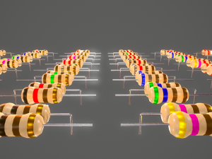 set of resistors Model 3D