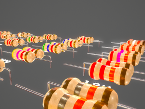 set of resistors Model 3D