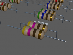 set of resistors Model 3D