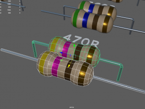 set of resistors Model 3D