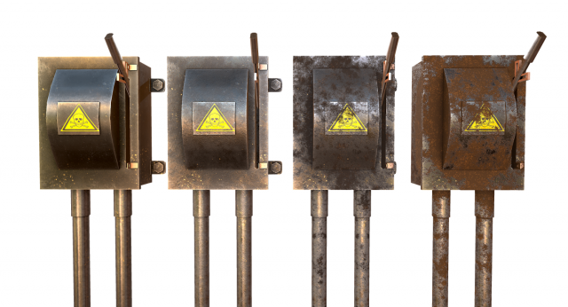 low poly electrical boxes Modello 3D .c4d .max .obj .3ds .fbx .stl .blend