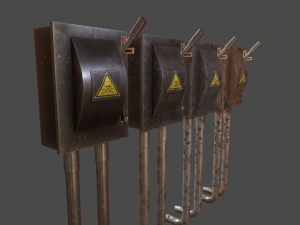 low poly electrical boxes Modello 3D