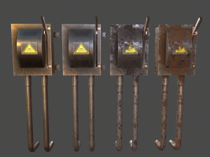 low poly electrical boxes Modello 3D