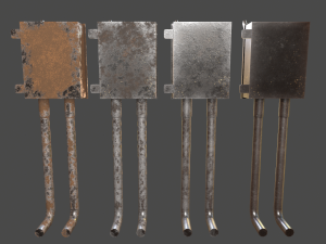 low poly electrical boxes Modello 3D