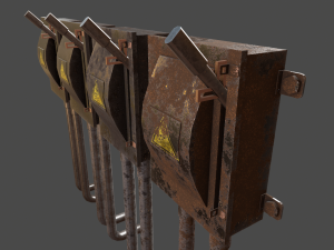 low poly electrical boxes Modello 3D