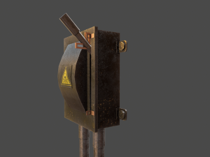low poly electrical boxes Modello 3D
