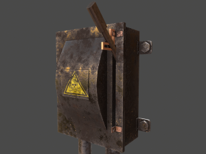 low poly electrical boxes Modello 3D