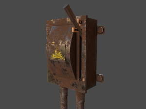 low poly electrical boxes Modello 3D