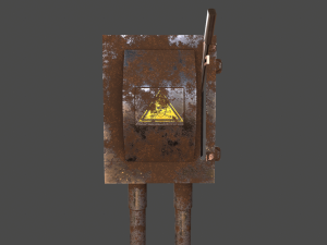 low poly electrical boxes Modello 3D