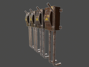low poly electrical boxes Modello 3D