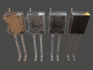 low poly electrical boxes Modello 3D