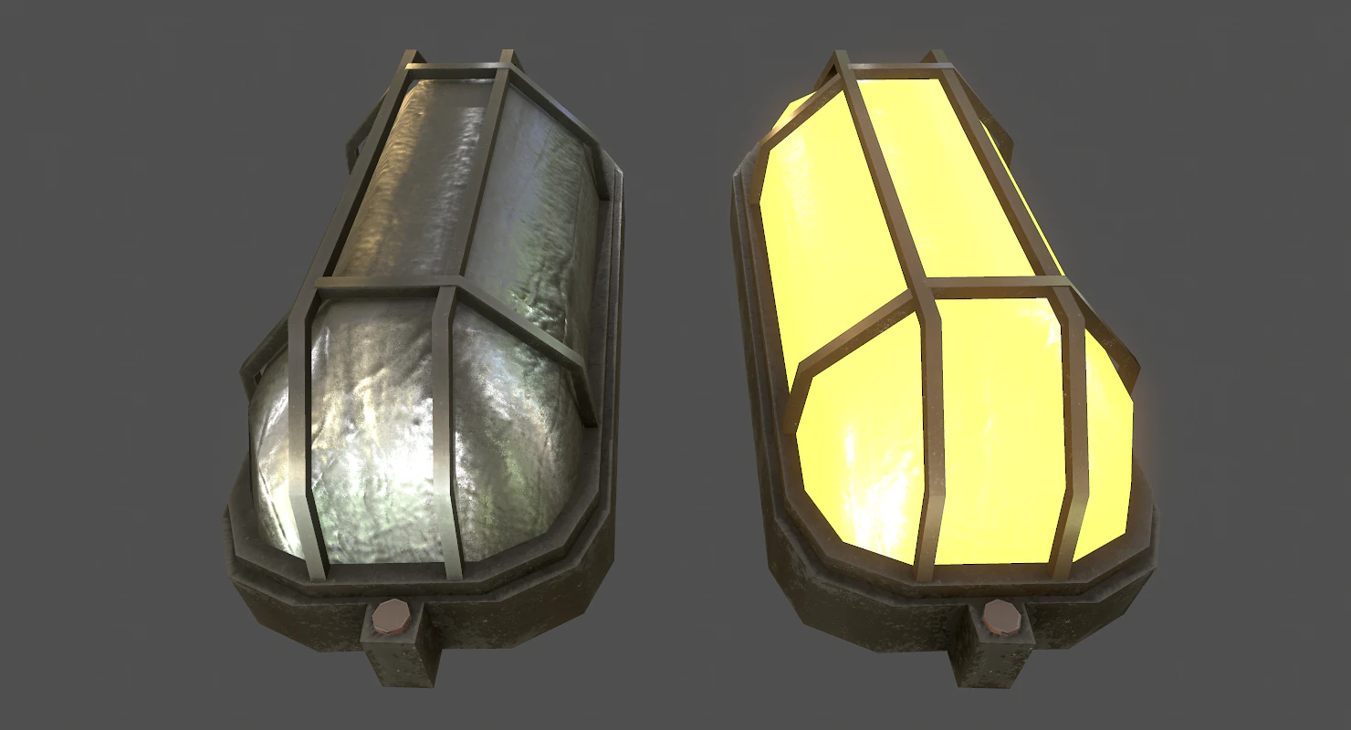 wall light - game ready low-poly 3D Model .c4d .max .obj .3ds .fbx .stl .blend
