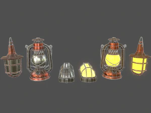 lamps set - game ready 3D Model