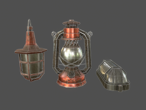 lamps set - game ready 3D Model