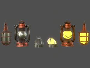 lamps set - game ready 3D Model