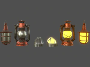 lamps set - game ready 3D Model
