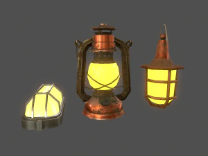 lamps set - game ready 3D Model