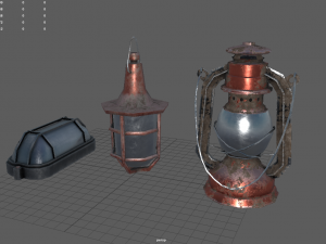 lamps set - game ready 3D Model