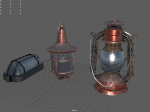 lamps set - game ready 3D Model