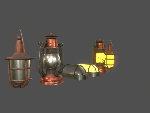 lamps set - game ready 3D Model