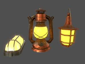 lamps set - game ready 3D 모델