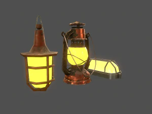 lamps set - game ready 3D Model