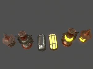 lamps set - game ready 3D Model