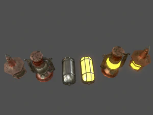 lamps set - game ready 3D Model