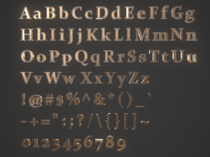 english letters - bronze 3D मॉडल