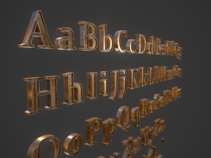 english letters - bronze 3D Model