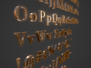 english letters - bronze 3D मॉडल